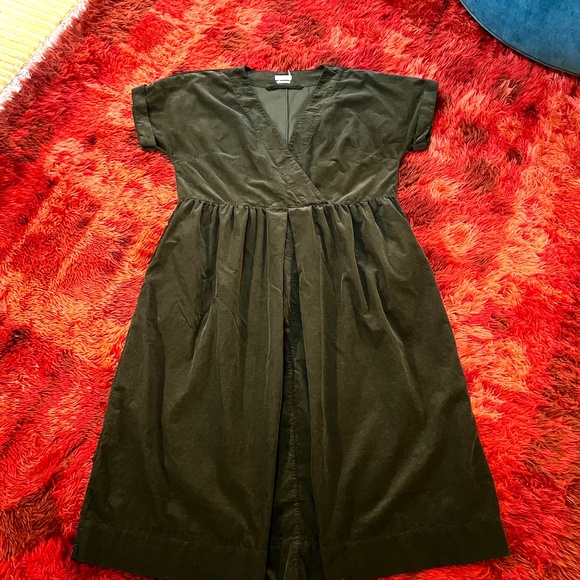 TOAST needlecord dress green XL XXL 16 18 sash pleated - Picture 5 of 16